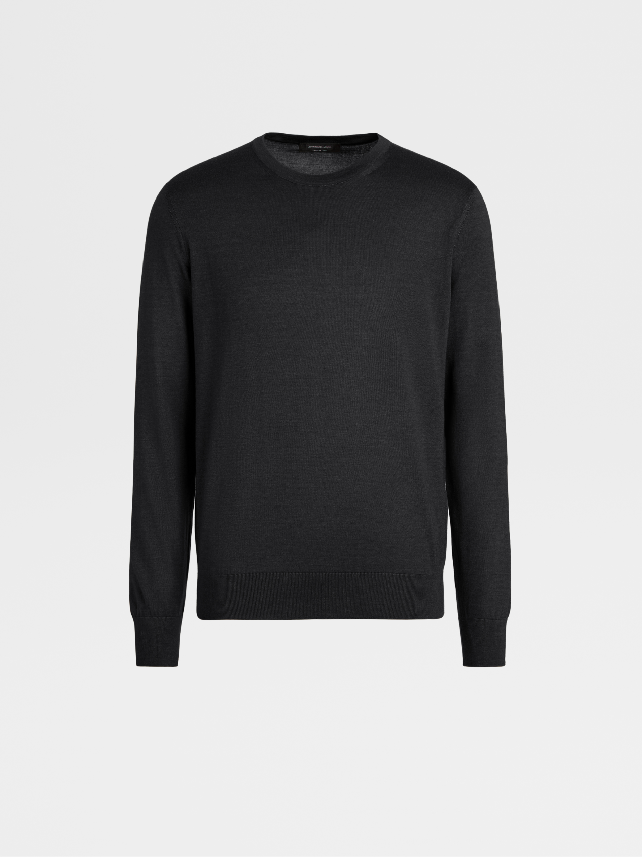 Black Cashseta Light Knit Crewneck